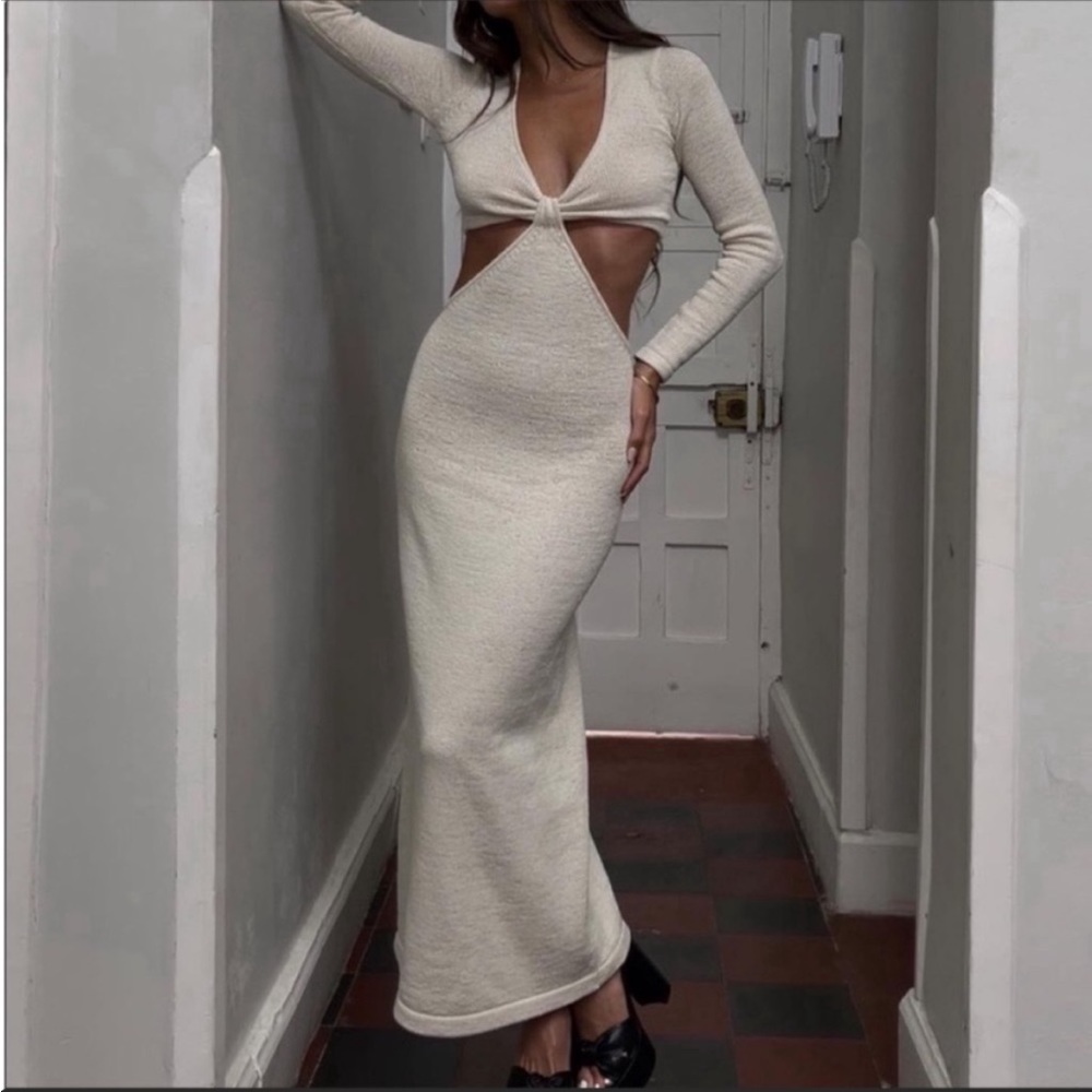 Cult Gaia JANA KNIT DRESS - OFF WHITE